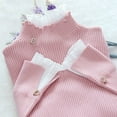 thumbnail image 2 of Bottoming Sweater High Collar Fake 2 Pieces Head Lace Ruffle Top Flared Sleeves, 2 of 2