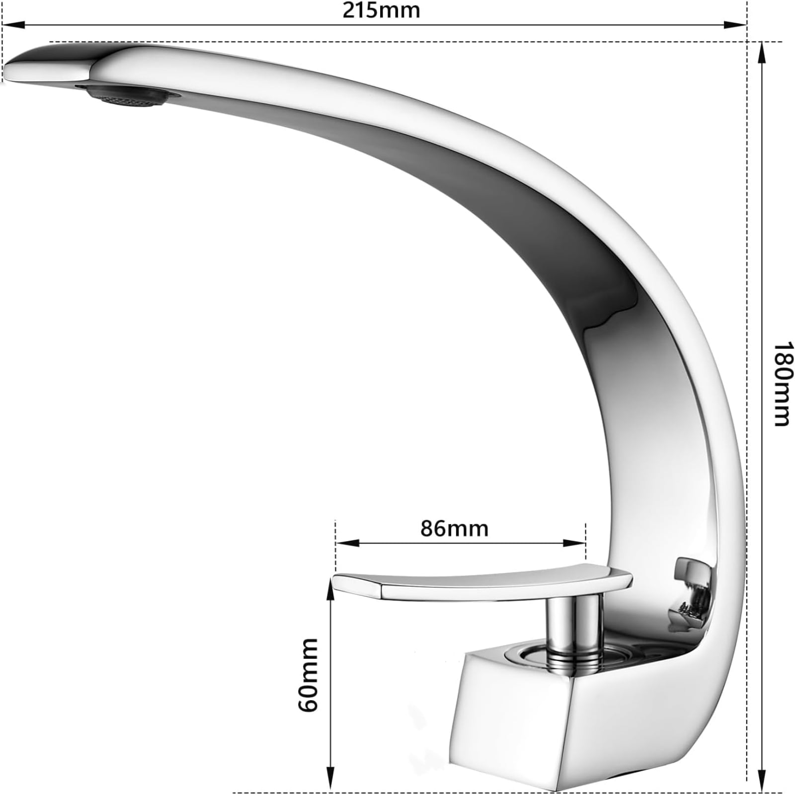 Bathroom Faucet Brushed Nickel Modern Waterfall Bathroom Sink Faucet with Single Handle, Hot and Cold