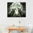 thumbnail image 2 of GOSMITH  Large Wolf Canvas Wall Art Wild Animal Pictures Full Moon Landscape Paintings Artwork Living Room Bedroom Home Decor, 2 of 4
