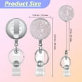 thumbnail image 2 of Retractable Badge Holder, Lightweight Plastic Badge Reel Retractable Card Holder with Key Ring Backing Belt Clip, 2 of 7