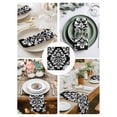 thumbnail image 3 of Baroque Black Cloth Napkins Set of 8 Reusable Dinner Napkins, Vintage Damask Classic Floral Cocktail Napkin Washable Table Napkins for Wedding/Holiday Party/Baby Shower 20"x20", 3 of 7