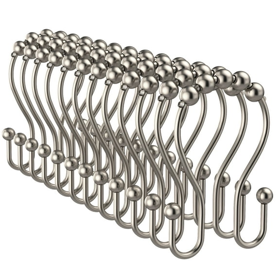 Siaomo Matte Nickel Stainless Steel Rustproof Shower Curtain (12 Count)