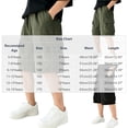 thumbnail image 4 of QIUOMBBP Boys' Wide Leg Cargo Shorts Solid Color Knee Length Short Pants with Multi Pockets Summer Sports Pants Green 12-13Years, 4 of 9