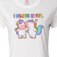 thumbnail image 4 of Inktastic I Believe in You Cute Rainbow Unicorns Women's T-Shirt, 4 of 5