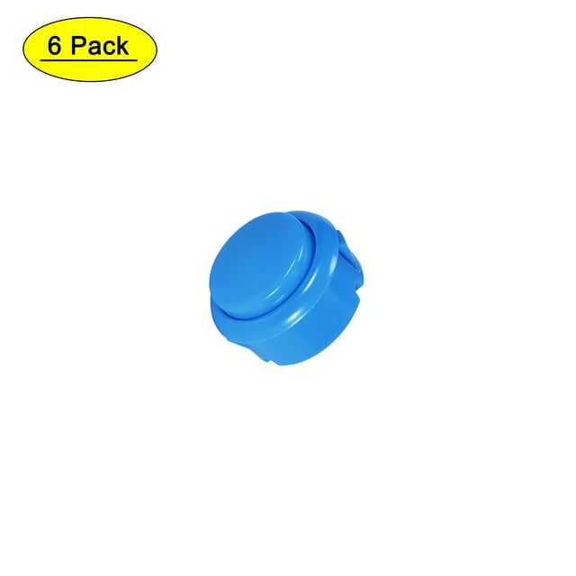 Interruptor de botón momentáneo de 30 mm para juegos de arcade, azul, 6 piezas