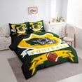 thumbnail image 3 of jejeloiu American Rugby Sport 7-Piece Twin Bedding Sets,Green Yellow Bedding Comforter Set For Football Boys Reversible, 3 of 8