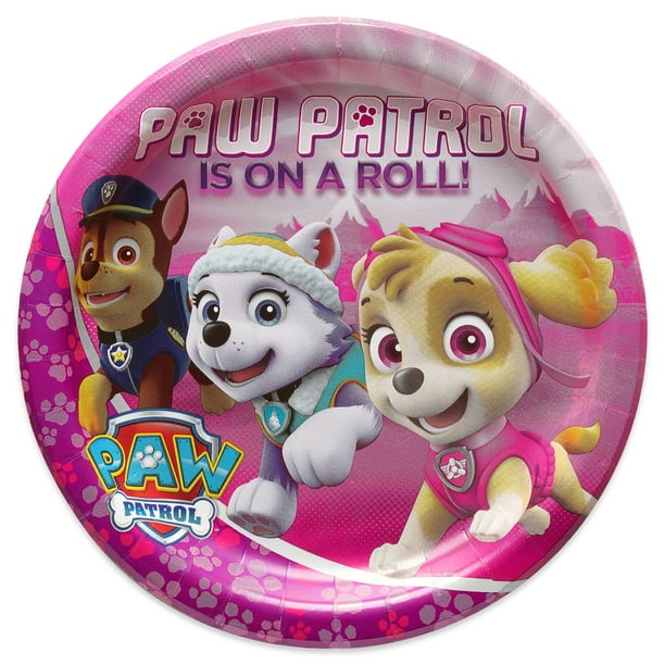 9" PAW Patrol Girl Paper Dinner Plates, 8Count