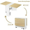 thumbnail image 4 of 2025 New Folding Dining Table with Wheels and 2-Tier Storage Rack,Versatile Dinner Table for Small Spaces,Space-Saving,Folding Kitchen Table, 4 of 8