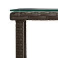 thumbnail image 3 of vidaXL Side Table Brown 45x45x45 cm Poly Rattan and Tempered Glass, 3 of 4