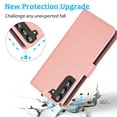 thumbnail image 6 of Detachable Wallet Case for Samsung Galaxy S22 Plus, Removable PU Leather Wrist Hand Strap 2 in 1 Design Flip Folio Cover with Card Slots Holder Magnetic Car Mount Kickstand Protective Case,Rosegold, 6 of 6