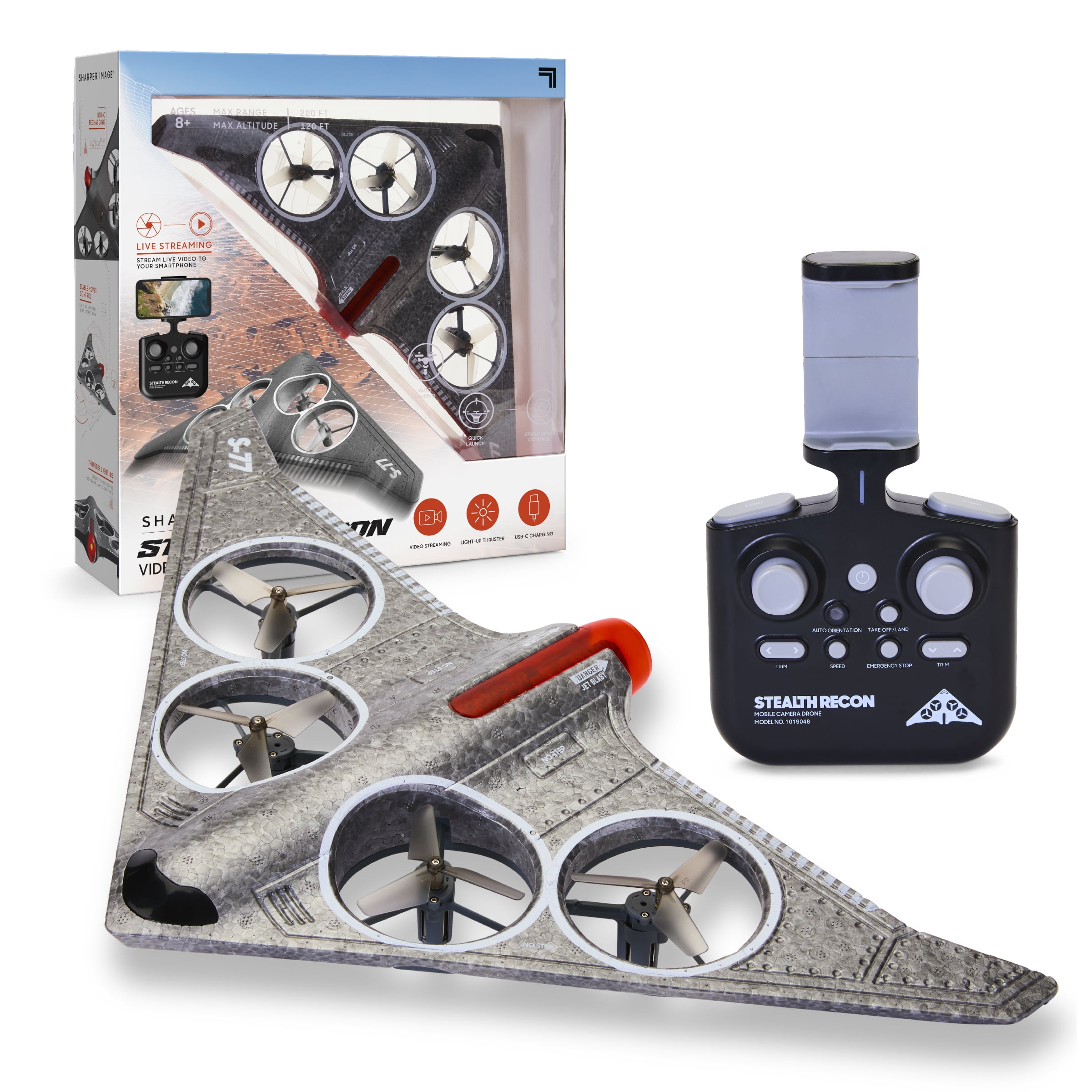 Sharper Image® Stealth Recon Video Drone with Live Streaming Camera