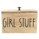 thumbnail image 1 of GOOHOCHY Organizador de toallas sanitarias de madera rústica con tapa, caja de almacenamiento de productos femeninos, organizador de accesorios de baño, soporte para toallas de algodón para baño, 1 of 8
