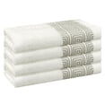 thumbnail image 1 of Juego de toallas de mano con patrones geométricos REGALWOVEN, toallas de baño de algodón, toallas de cara de bajo pelaje para baño, hotel, spa 13" x 13" blanco 4 piezas, 1 of 7