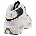 thumbnail image 3 of Reebok Question Mid "Black Toe" Big Kids' Shoes White-Black-Gold Met eg6274, 3 of 6