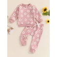 thumbnail image 3 of RSRZRCJ Toddler Baby Girl Fall Outfits Floral Print Long Sleeve Sweatshirts Long Pants 2Pcs Clothes Set, 3 of 8