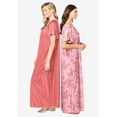 thumbnail image 3 of Only Necessities Plus Size 2-Pack Long Silky Gown, 3 of 6