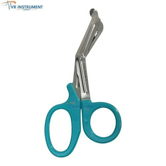 VR Instrument Supply EMT and Trauma Shears 7.5 Inch Bandage Scissors with Non-Stick Blades Teal Handle German Stainless Steel