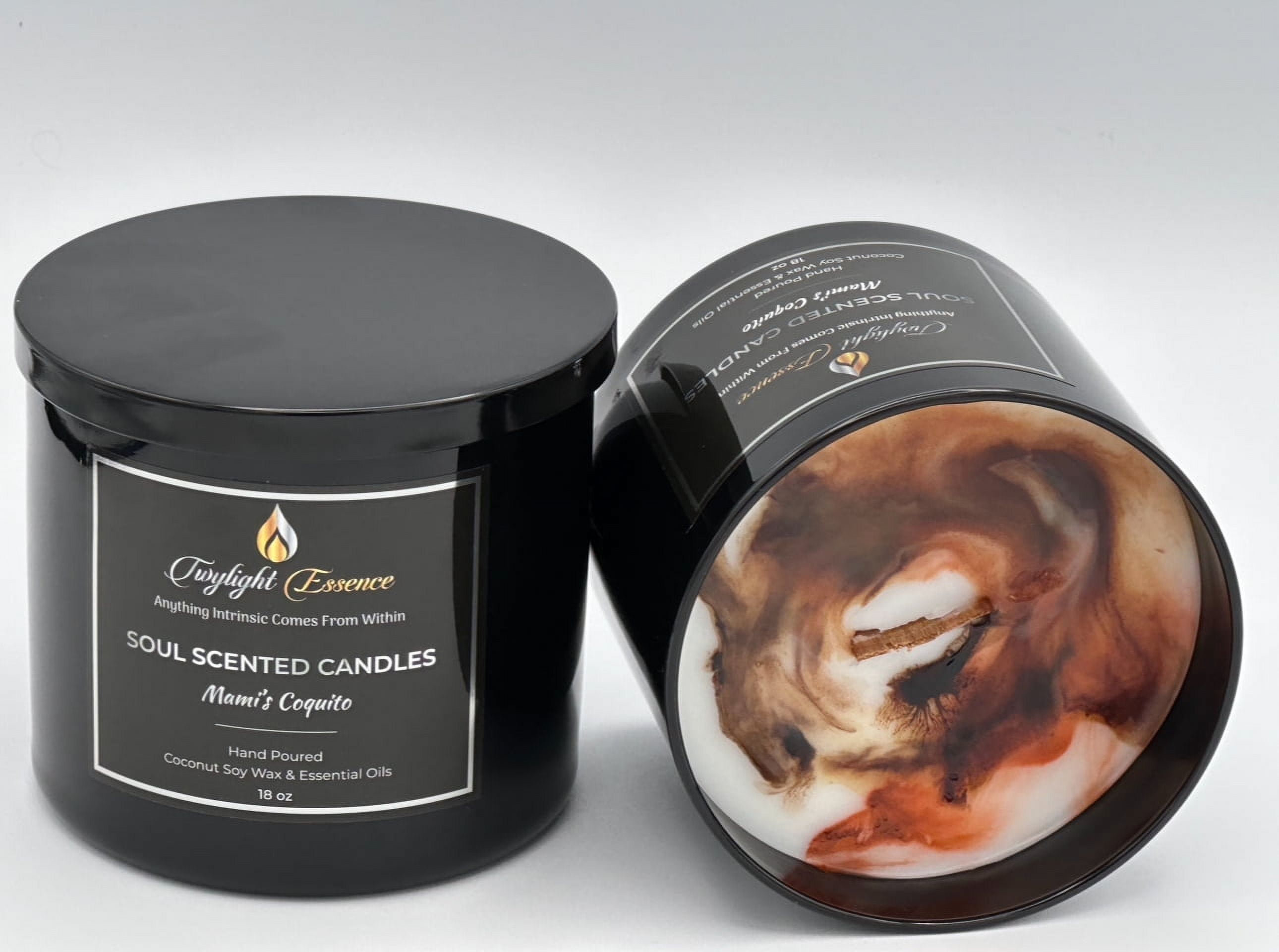 Twylight Essence - Mami's Coquito Scented Wooden Wick Candle, 18oz, Seasonal Scents Collection