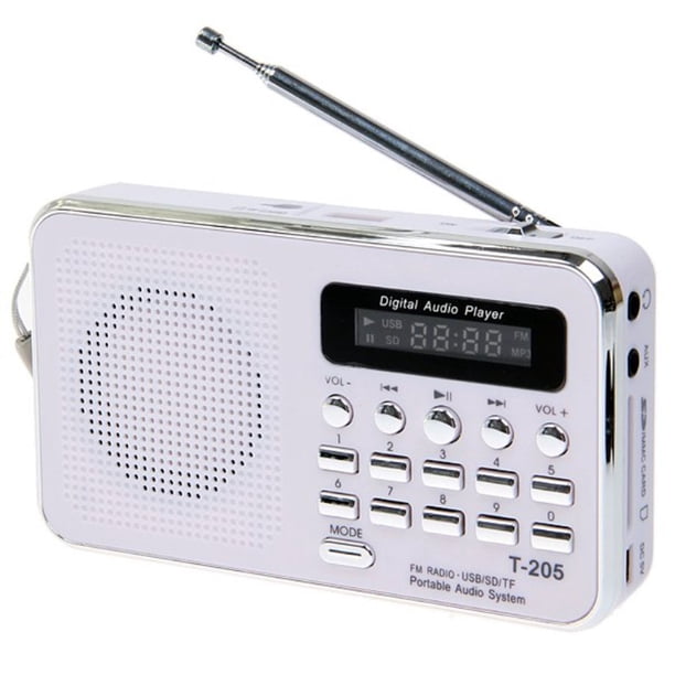 Receptor de radio FM T-205 Altavoz de tarjeta HiFi portátil Altavoz de música MP3 digital para acampar Senderismo Deportes al aire libre seitruly DZ2884-02B