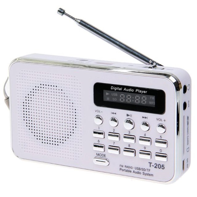 Receptor de radio FM T-205 Altavoz de tarjeta HiFi portátil Altavoz de música MP3 digital para acampar Senderismo Deportes al aire libre Advancent DZ2884-02B