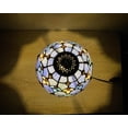 thumbnail image 4 of Jarri Lights Crown Purple Violet Lead Glass Tiffany Lamp, 4 of 6