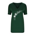 thumbnail image 4 of Birdeem Mode Décontractée pour Femmes Blouses à Manches Courtes Imprimées Col en V T-Shirts Hauts, 4 of 12