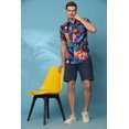 thumbnail image 6 of Men's Regular Fit Tropical Print Shirt Short Sleeve Button-Down Casual Wear (MS1_Black Blue_L), 6 of 6