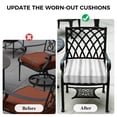 thumbnail image 4 of Outdoor Patio Cushion Covers 4 Pack Abstract Gray Stripes Patio Chair Cushion Covers with Ties and Zipper Watercolor Denim Stripes Waterproof Outdoor Seat Cushion Covers for Patio Furniture 24"x24", 4 of 5