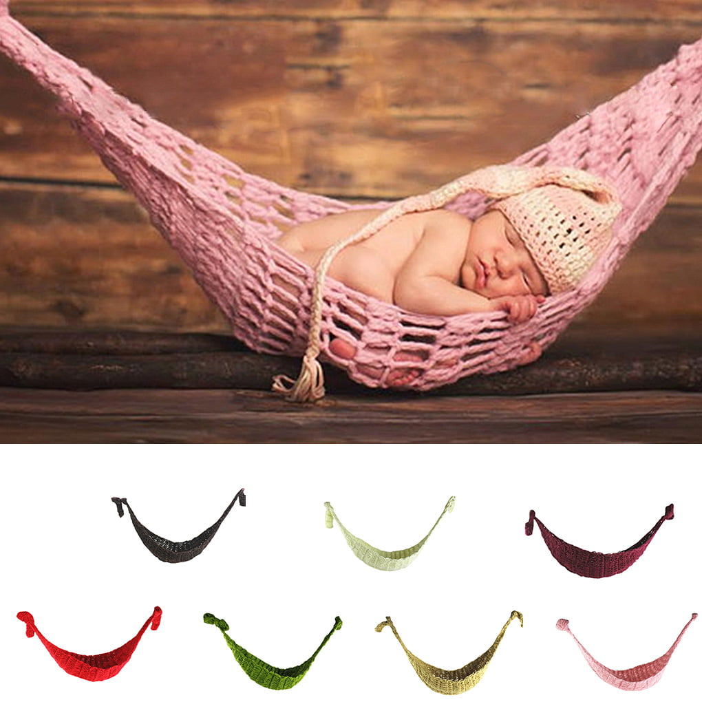 Chic Photography Accessories Props Handmade Crochet Weave Baby Knitting Hammock 