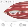 thumbnail image 5 of Kll Stripes Red White Decorative Throw Pillow Covers Velvet Soft For Couch Sofa Bedroom Living Room Outdoor -18"X18", 5 of 8