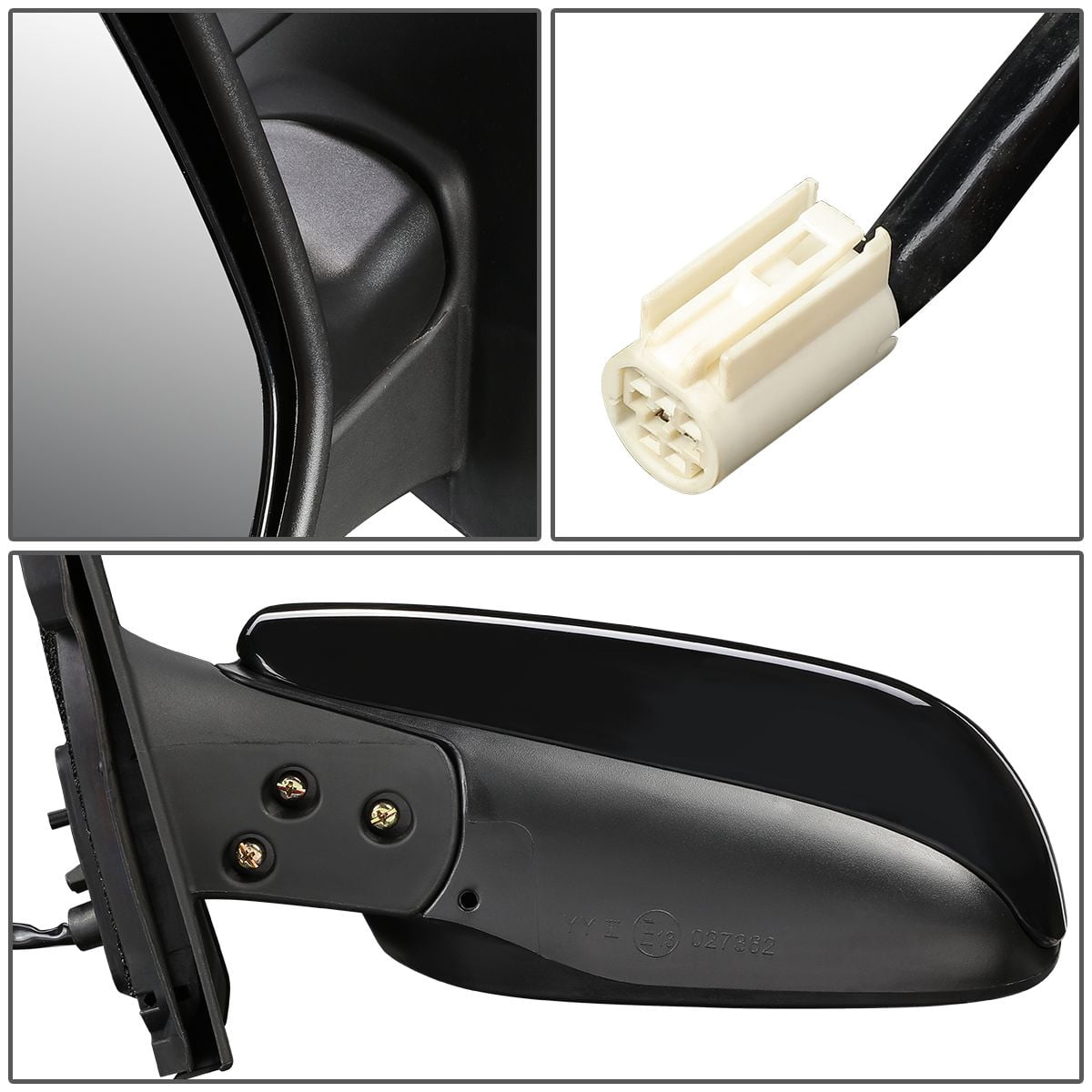 DNA Motoring OE Style Powered Driver Left Side Door Mirror for 2009-2014 Toyota Matrix, Black, Textured