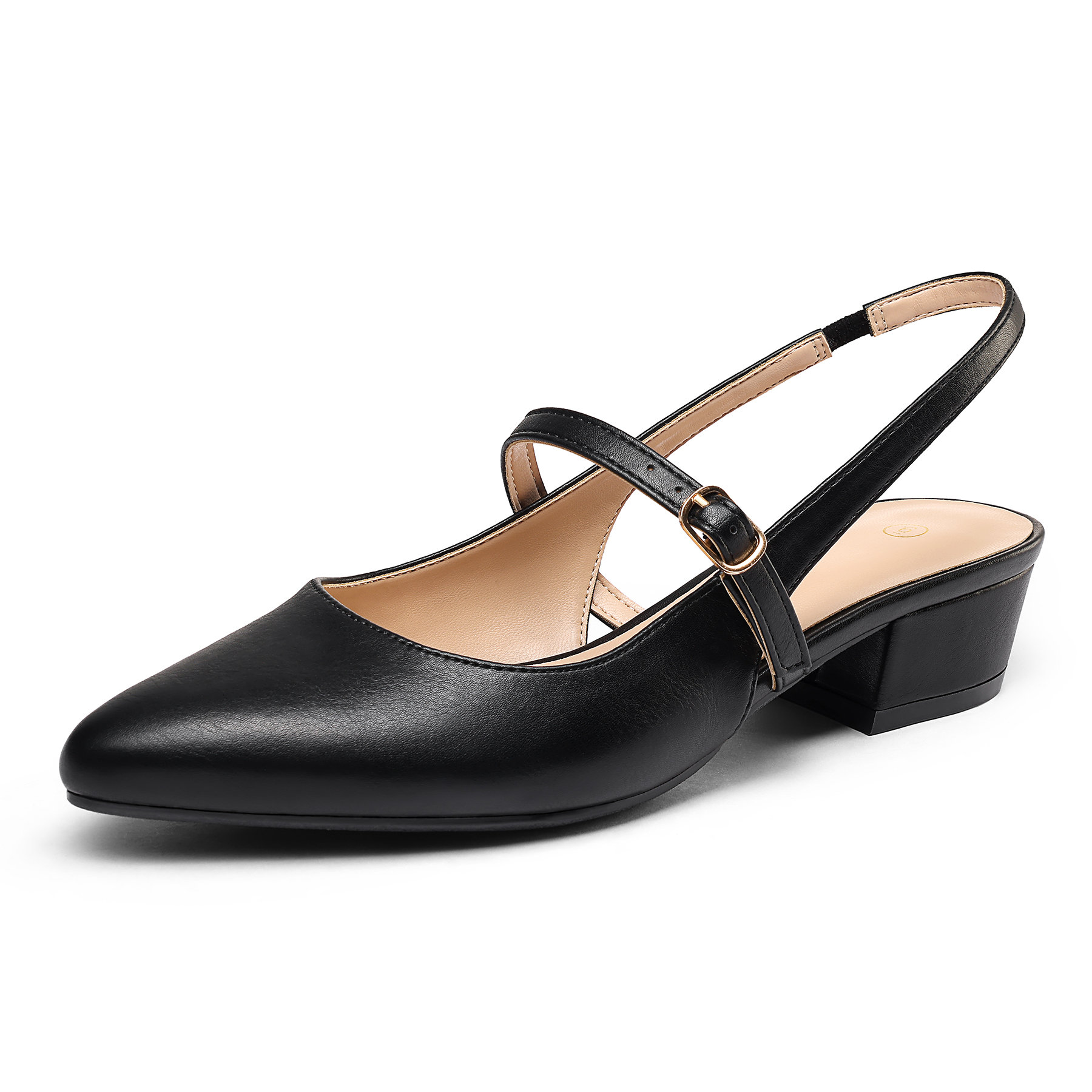 Penny Sue Women's Slingback Sandals Black Block Heel