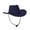 Navy, variant on Men's Classic Western Cowboy Hat, Leather & Metal Embellished Cowboy Hat for Outdoor and Casual Wear, Wide Brim Sun Hat for Travel, Festival, and Western Style - Beige