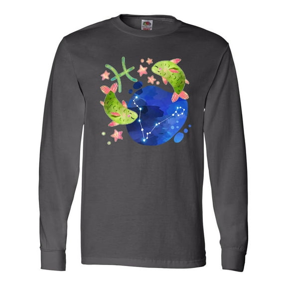 Inktastic Pisces Constellation Zodiac Sign Illustration Long Sleeve T-Shirt