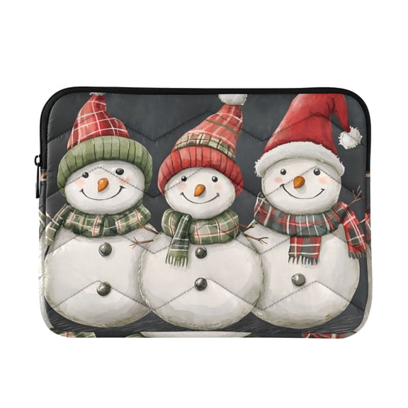 FORMRS 13-13.3 inch Laptop Sleeve Case Soft Carrying Quilted Computer Bag Cover, Red Snowmen