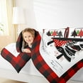 thumbnail image 4 of jejeloiu Christmas Tree Full Size Comforter Sets,Marry Xmas Bedding Comforter Set,Red Geometric Plaid Bedding Sets For Girl Boy,Ultra Soft Room Decoration Reversible,3pcs, 4 of 8