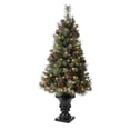 thumbnail image 1 of Árbol de Navidad Glitzhome flocado de 1,2 m con luces y decoración, 1 of 9