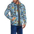 thumbnail image 2 of Kdxio Pirate Marine Animals Print Men Hoodies Casual Hoodies for Men with Zip Pockets Full Zip Long Sleeve Sweatshirt Sports Hooded Jacket-Large, 2 of 5