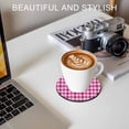 thumbnail image 6 of Pink White Plaid Coasters Set of 4, Absorbent Coasters for Drinks, Modern Abstract Buffalo Checked Coaster for Desk Coffee Table Protection, Home Decor House Warming Gifts 4", 6 of 8