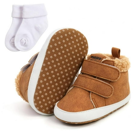 

Baby Boys Girls Pu Leather Hard Bottom Walking Sneakers Toddler Rubber Sole First Walkers Infant Cartoon Slippers Crib Shoes