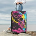 thumbnail image 7 of Gukieu Neon Gothic Skull Moon Print Suitcase Protective Cover, Elastic Zipper Buckle Suitcase Protective Cover, Suitable for Travel, Business Trip-X-Large, 7 of 7