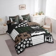 thumbnail image 3 of Feelyou Green Retro Buffalo Bedding Comforter Set 7pcs, Jungle Pine Tree King Bedding Sets, 3 of 8