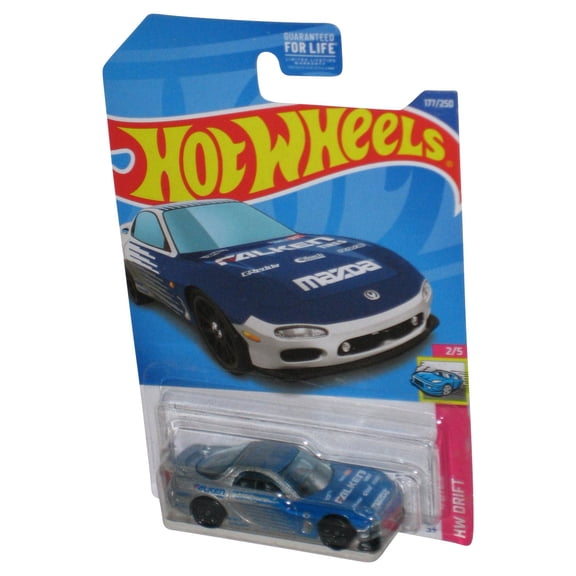 Hot Wheels HW Drift 2/5 (2021) Silver & Blue '95 Mazda RX-7 Car 177/250