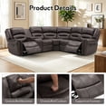 thumbnail image 4 of Bonzy Home Power Reclining Sectional Sofa, Suede Fabric Corner Recliner Couch with Console, Hidden Storage, Cup Holders & USB/Type-C Ports,Espresso, 4 of 7