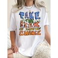 thumbnail image 1 of Chic Letter Print Women's T-Shirt - Casual Crew Neck, Short Sleeve, Stretchy Polyester Blend, Machine Washable - Perfect for Summer & Casual Attire, 1 of 6