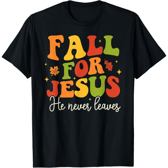 Groovy Christian Sayings Halloween Fall For Jesus Religious T-Shirt
