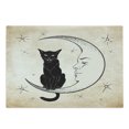 thumbnail image 1 of Moon Cutting Board, Black Cat Sitting on White Crescent Moon Contrasting Facial Expressions Feline, Decorative Tempered Glass Cutting and Serving Board, Large Size, Sand Brown Black, by Ambesonne, 1 of 1