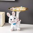 thumbnail image 4 of Rabbit Storage Tray Statue Modern Multifunctional for Restaurant Decoration Parent-child rabbit, 4 of 8