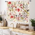 thumbnail image 2 of Pink Kitchen Curtains, Floral Print Vintage Flower Patterned Blackout Farmhouse Cafe Samll Window Treatments Spring Curtains Drapes for Living Room Bedroom 2 Panel Sets, 55x39 Inch, 2 of 4