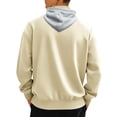 thumbnail image 4 of YLSDY Mens Half Zip Hoodie for Casual Fleece Lightweight Regular Long Sleeve Sherpa Lined Winter Warm Pullover Sweatshirts Beige S, 4 of 8
